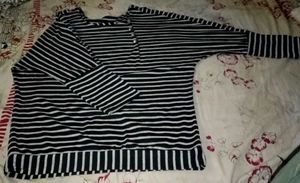 Black & White Striped Dolman Sleeve T-Shirt