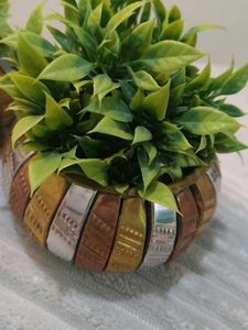 Artificial pot (Set of 2) mix dhatu materi