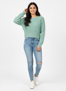 People Cute Mint Green Knit Sweater