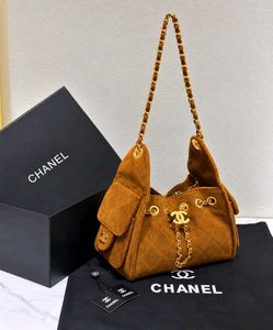 CHANEL 25 SMALL HANDBAG SUEDE CALFSKIN &amp; GOLD META