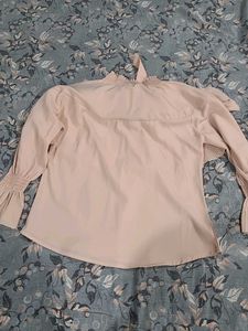 Elegant Ruffled Neck Tie Top