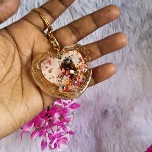 Heart shaker Resin Keychain - Unique &amp; Handmade