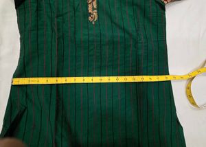 Elegant Green Kurta Set with Maroon Pants