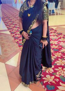 beautiful black designer saree