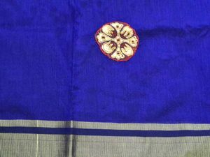 Hand-painted Peacock Design Cotton Fabric
