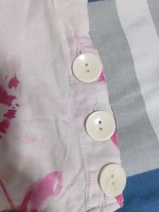 White Floral Button-Up Top