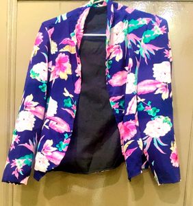 Vibrant Floral Print Blazer