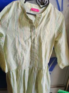 Light Yellow Striped Kurta