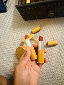 wooden makeup kit ..lip stick , mascara , foundati