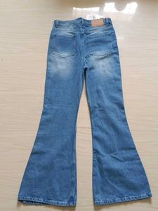 Mid Wash Flared Jeans