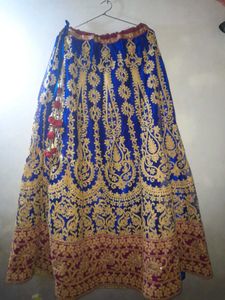 Royal Blue Embroidered Lehenga Skirt
