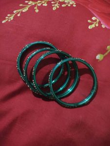 Green Stone Bangles