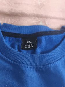 Blue Casual Pullover Sweatshirt