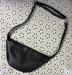 Black Faux Leather Waist Bag