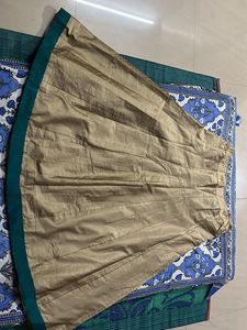 Elegant Green &amp; Gold Embroidered Lehenga Set