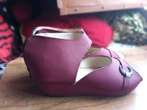 Stylish Maroon Wedge Sandals