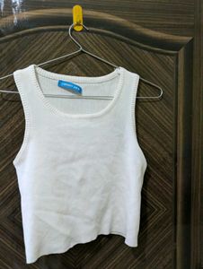 White Ribbed Tank Top