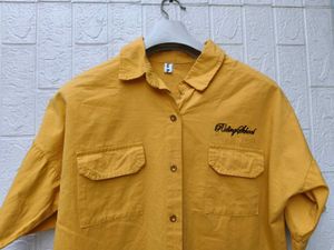 New with tag Oversized Yellow Button-Up Shirt
