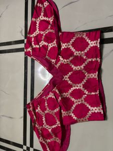 Elegant Light Blue Saree with Pink Blouse