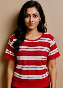 Red & White Striped Top