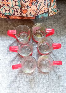 set of 6 cutting glass cups