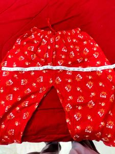 Red Floral Print Palazzos New without tag ✨