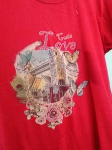 Cute Red Love Graphic T-Shirt
