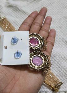 Majenta Pink Premium Crystal Bead Necklace