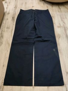 Classic Navy Wide-Leg Trousers
