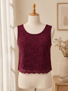 Ginger Burgundy Lace Crop Top