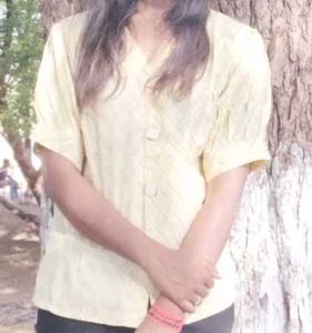 Light Yellow Button-Up Top
