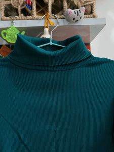 Teal Turtleneck Long Sleeve Top