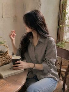 New with tag Chinese Casual Grey Button-Down Shirt
