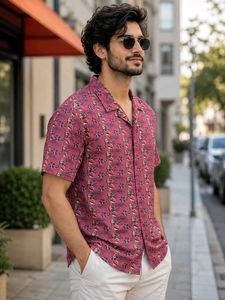 Tropical Maroon Half Sleeve Casual Shirt 👔