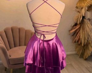 Stunning Purple Tiered Halter Dress