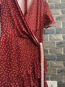 Chic Polka Dot Wrap Dress