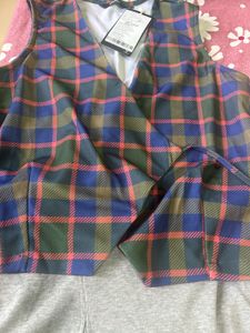 Plaid Wrap Vest Top with skirt