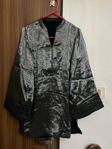 Shimmering Grey Kurta &amp; Palazzo Pants
