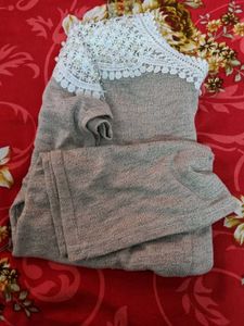 Embellished Crochet Collar Top