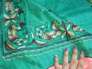 Designer Saree with Peacock Motifs