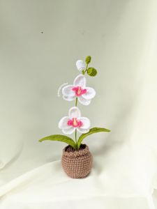 orchid crochet flowers pot