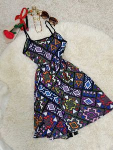 Bohemian Print Button-Up Summer Dress