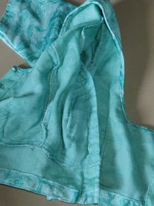 Beautiful Blue Floral Saree with Free Size Blouse