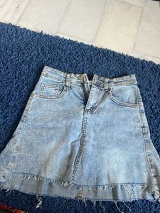 Light Wash Denim Mini Skirt