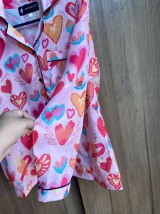 Lovely Pink Hearts Night Suit