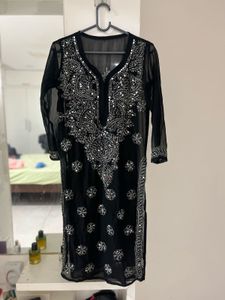Black Embroidered Kurta