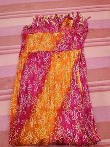 Pink & Orange Bandhej Dupatta