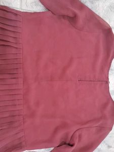 Pleated Long Sleeve Top