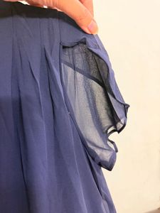 Elegant Blue Pearl Embellished Top