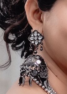 Antique Silver Jhumka Earrings